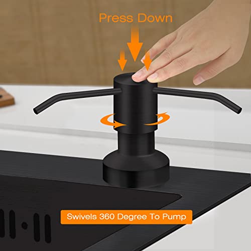 Sink Soap Dispenser for Kitchen Sink (Black)
