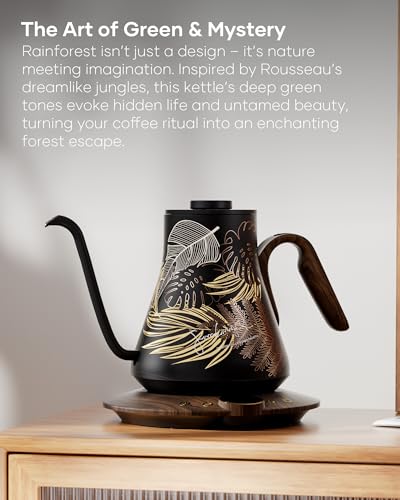 FLOW B9 Gooseneck Electric Kettle ±1°F Temperature Control (Rainforest)