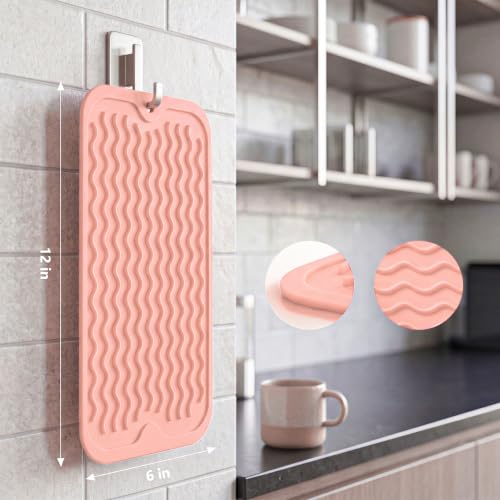 Silicone Dish Drying Mat for Multiple Usage (Pink / 12"L x 6"W)