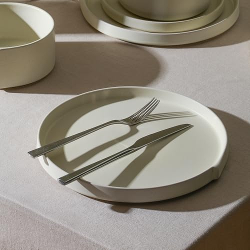 Bao 4 Piece Dinner Plate Set Stoneware (Beige / 4-Piece - Dinner Plate)