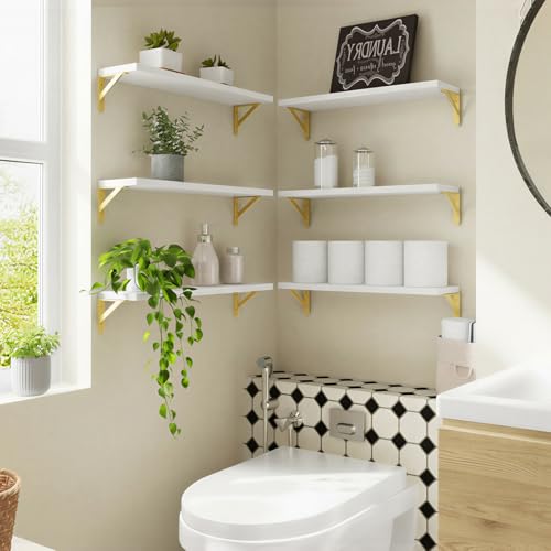 23.6in Floating Shelves for Wall Home Decor (White / 23.6 x 6.1 x 0.59 inches)
