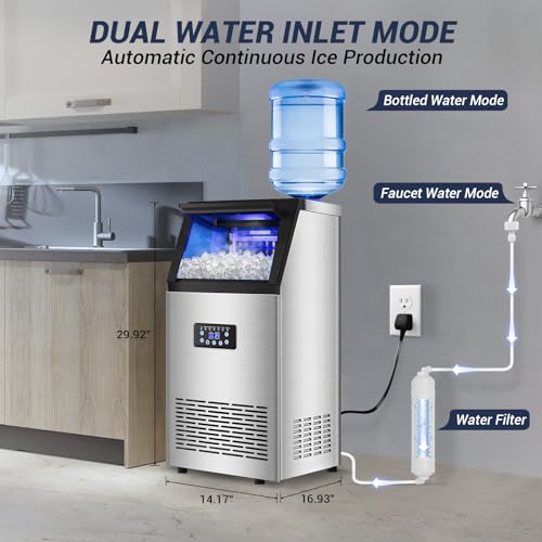 Commercial Ice Maker Machine 120LBS (Stainless Steel)