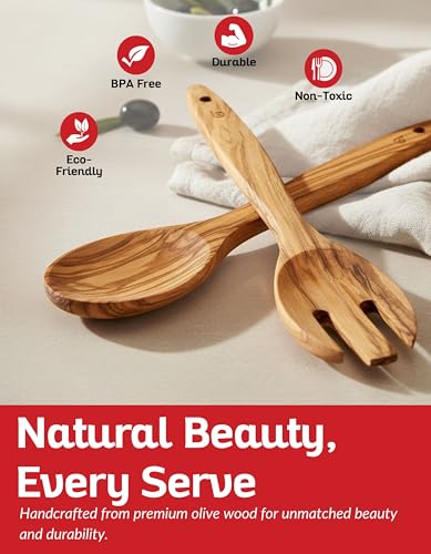 Olive Wood Utensil Set of 2 PCS (Olivewood Heirloom Duo)
