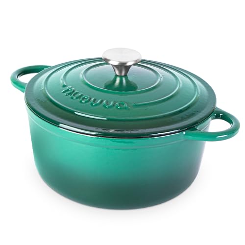 Cast Iron Dutch Oven with Lid (Dark Green / 5-Quart - Deep)