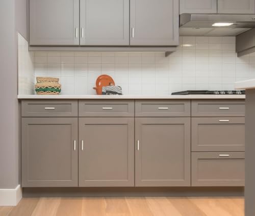 Brushed Nickel Cabinet Handles Solid Cabinet Pulls 3 Inch CC 5 Pack (Brushed Nickel / Flat Black 3'' Hole Center)