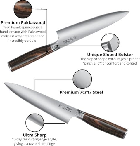 Yatoshi Kitchen Knife Set (Dark Brown / 7-Piece)