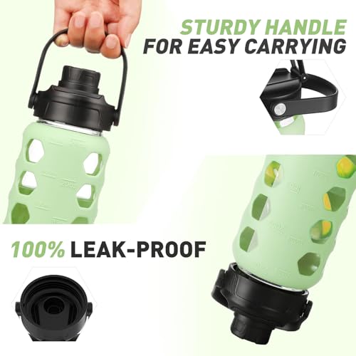 Glass Water Bottle (Mustard / 24 Ounces)