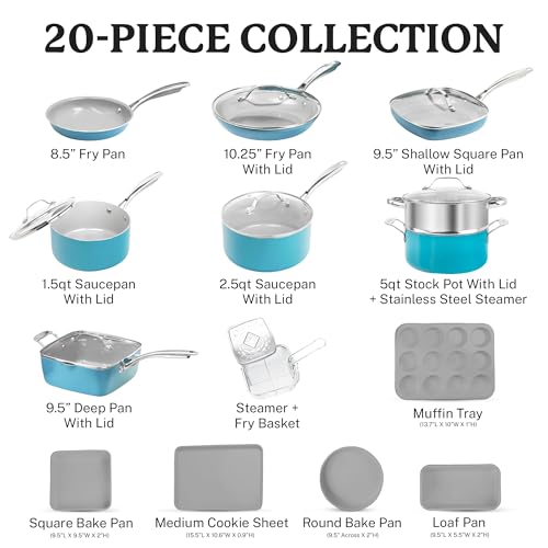 20 Piece Pots and Pans Set Nonstick Cookware Set (20 Piece Set)