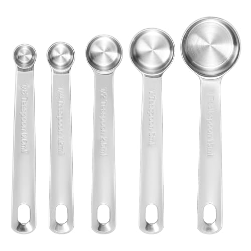 Premium 18 10 Measuring Spoons Set (Silver / 5PC Measuring Spoons)