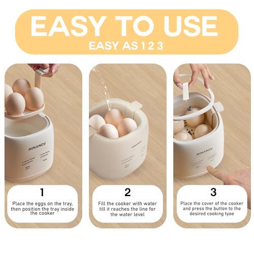 Egg Maker Electric Egg Cooker with Auto Shut Off and Alarm