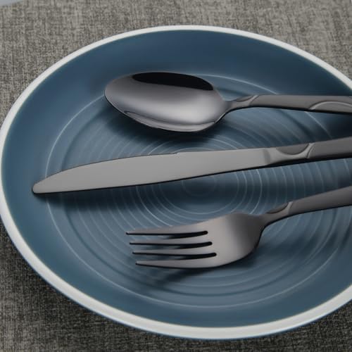 40 Piece Black Silverware Set for 8 (Black / 40-Piece)
