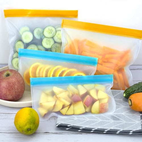 10 Pack Reusable Silicone Bags Dishwasher Safe (10 Pack Reusable Ziplock Bags)