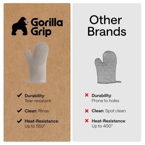 Silicone Oven Mitts (Almond / 14.5" Oven Mitts)