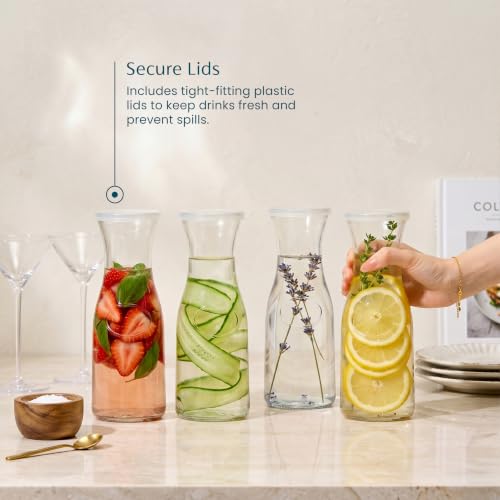 Mini Glass Carafes with Lids (Set of 4, 24oz (Mini))