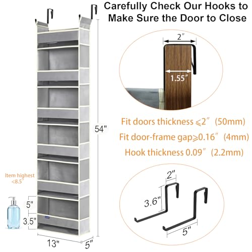 Over The Door Organizer 6 (Grey / 6-shelf)