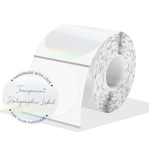2" Round Transparent Thermal Label Stickers (Holographic Transparent / circle-2 inch)