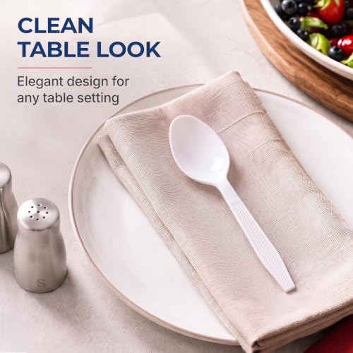 Extra Heavy Duty Plastic Soup Spoons
