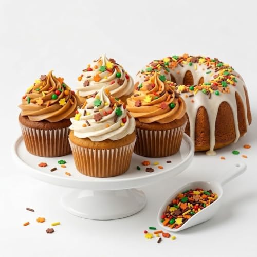 Autumn Themed Sprinkle Blend with Colored Sugar Leaf Shapes (Orange, red, yellow)