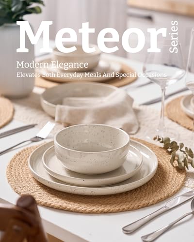 Meteor 16 Piece Dinnerware Set with Pasta Bowls (Creamy White / Service for 4 (Include Pasta Bowls))