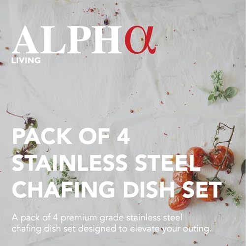 4 Pack Chafing Dish Full Set (4 Pack - 8qt Rolled Edge)