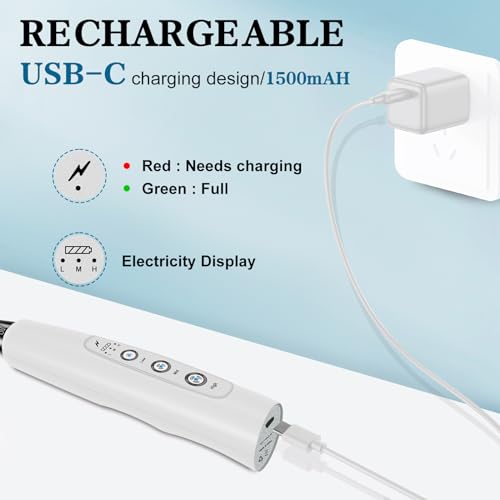 Milk Frother Wand Rechargeable Handheld Whisk Coffee 3 Speed Adjustable (Basic Frother / White)