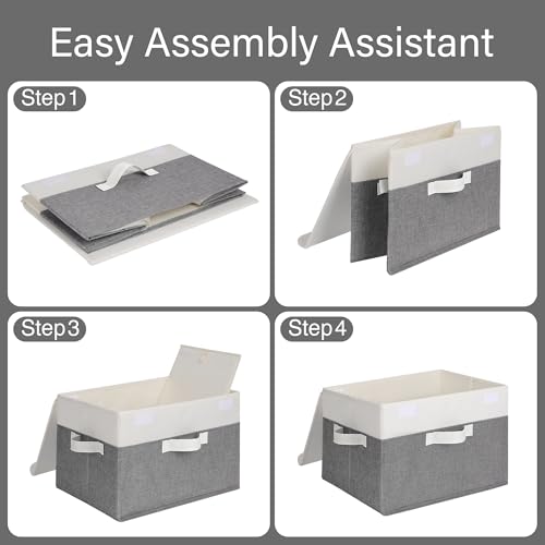 Memory Keepsake Storage Box (White/Gray / Large-2 Pack)