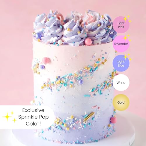 Unicorn Sprinkle Mix (Lavender, Light Blue, Light Pink, White, Gold)