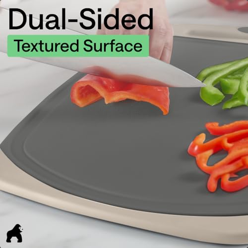 BPA Free Reversible Cutting Board (Gray/Almond / Large (Pack of 3))