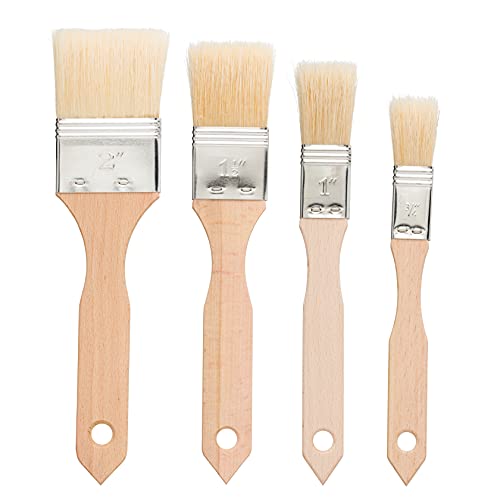 Pastry Brushes Set with Untreated Beechwood Handles (Set of 4)