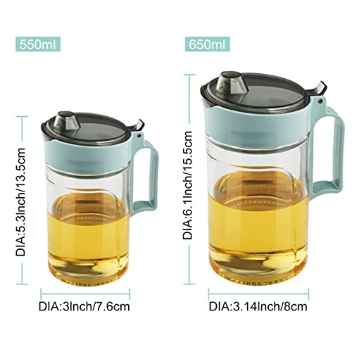 Olive Oil Vinegar Syrups Bottle Dispenser Cruet (Green-550ml)