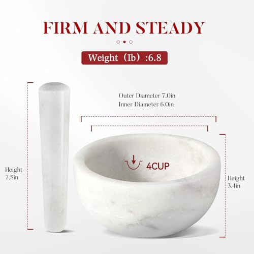 Marble Mortar and Pestle Set