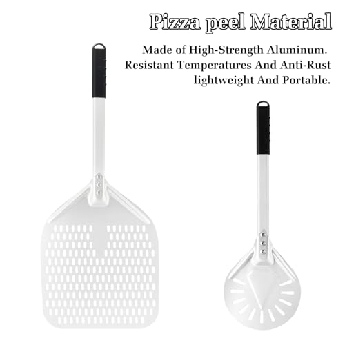12 Inch + 7 Inch Perforated Pizza Peel Set (2 Count)