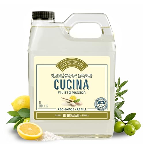 Fruits & Passion Cucina Dish Detergent Refill Sea Salt and Amalfi Lemon (33.8 Fl Oz)