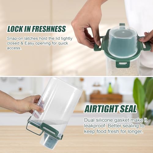 2 Pack 3 Lbs Pet Dog Cat Food Storage Containers for Travel (Pine Green-3L 2Pack)