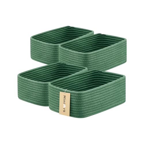 Small Storage Baskets for Organizing (4pcs-L11.5xW7.5xH4.7" / Green)