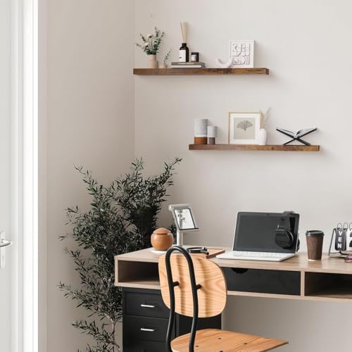 Bathroom Floating Shelves for Wall (Rustic Wood 01 / 36"-2pack)
