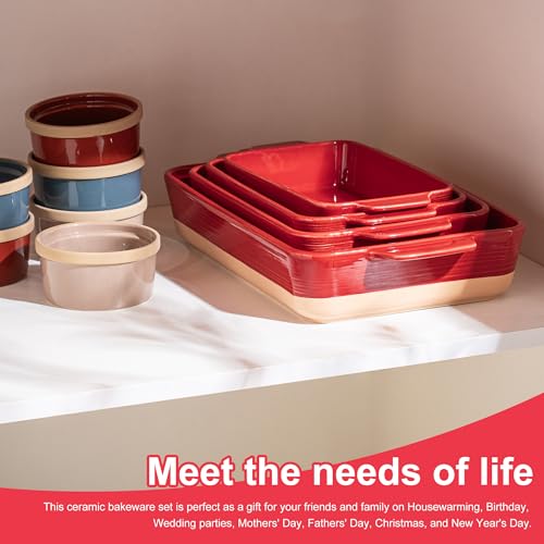 Casserole Dishes for Oven (Red Yellow)