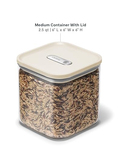 2.5 qt Glass Airtight Food Storage Container with Lid (Cream / 2.5qt Container)