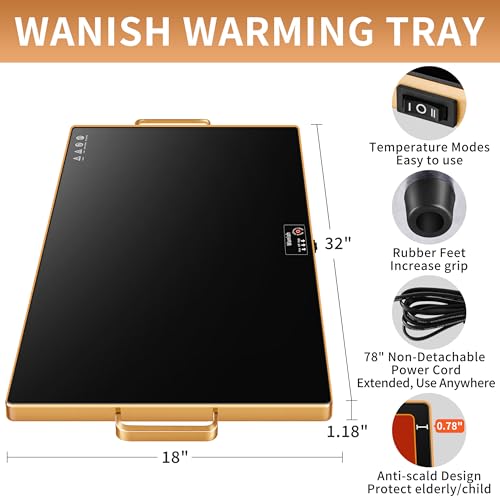 Electric Warming Tray (Black / Extra Large 32"x18")