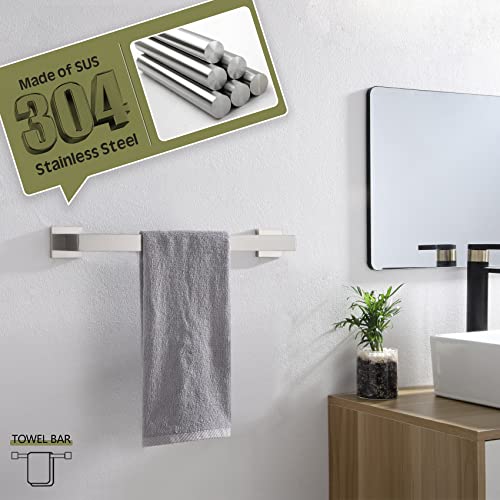 16 Inch Single Towel Bar (Brushed Steel / 16-Inch)