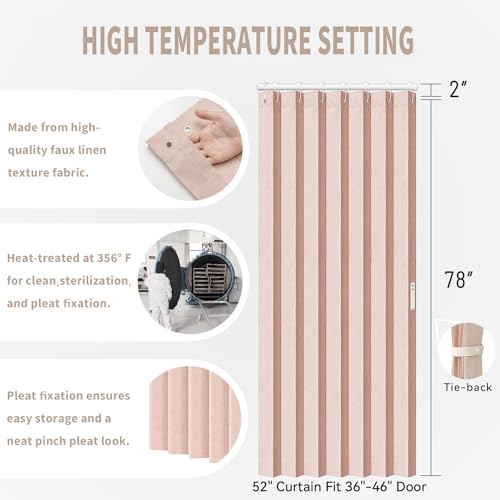 Accordion Style Doors Curtain (Pink / 52"W x 78"L (Pack of 1))