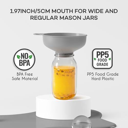 Wide Mouth Versatile Funnel for Kitchen Use for Filling Bottles (5 Count)