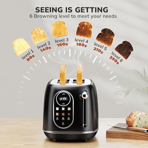 Smart Touch Screen Toaster 2 Slice (Extra Wide Slot / Black)