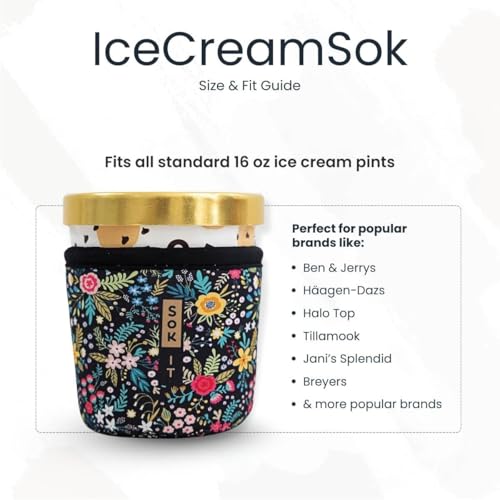IceCreamSok Insulated Neoprene Cover (Garden of Pearls / Fits Tapered Pints)