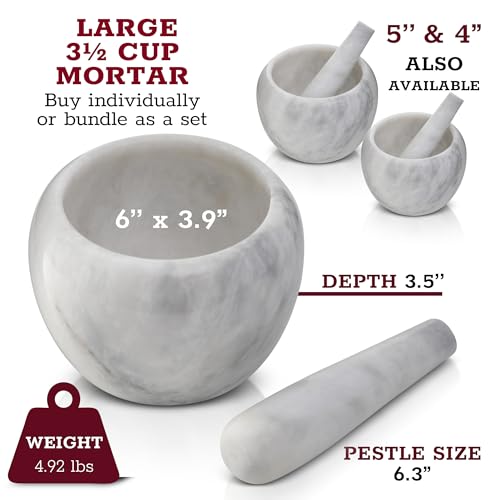 Natural Marble Mortar and Pestle Set