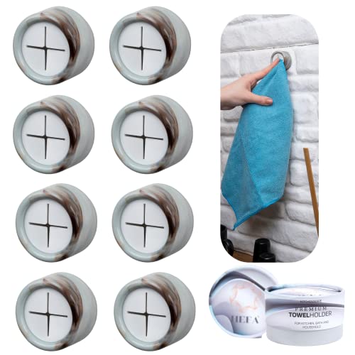 Towel Hooks 8 Pack Eco Kitchen Organization (8 Pack / Water Green)
