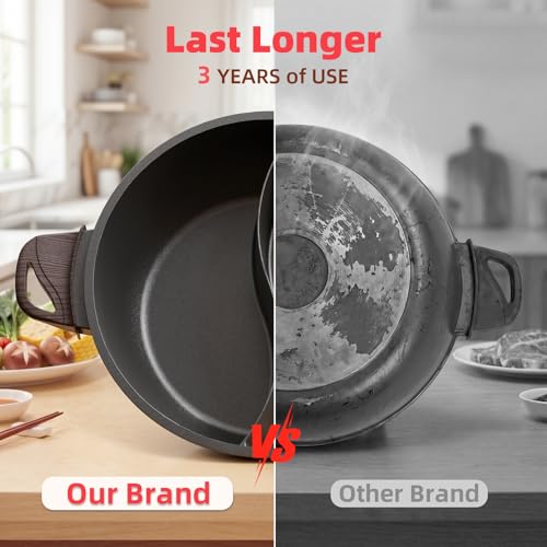 TWIN™ Dual ShabuShabu Electric Hot Pot Fast & Even Heat (Black / 4.5 Quarts)