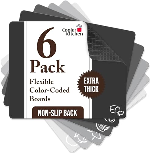 Flexible Plastic Cutting Board Mats for Kitchen (Black/White)