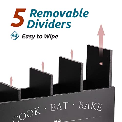Extra Large Utensil Holder Countertop for Kitchen Counter (Black)