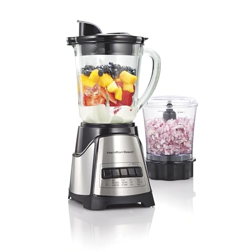 Power Elite Blender For Smoothies With Wave Action System (Black / 40 Oz. Glass Jar + 3 Cup Vegetable Chopper)